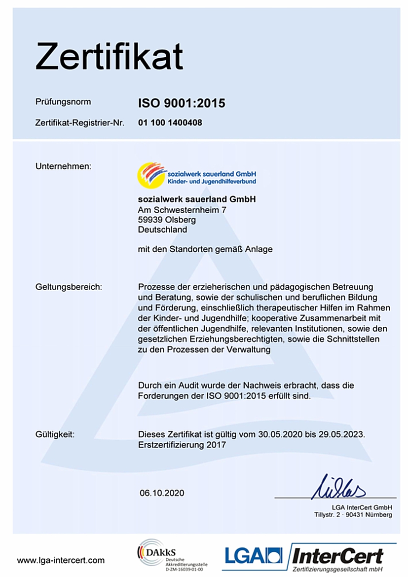 Zertifizierung nach DIN EN 9001:2015