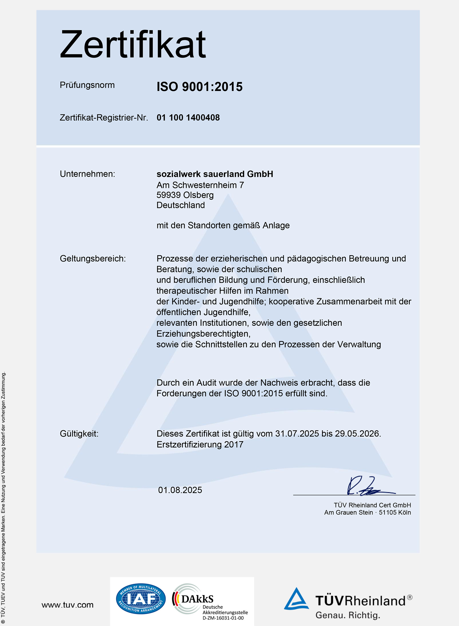 qm zertifikat 2025